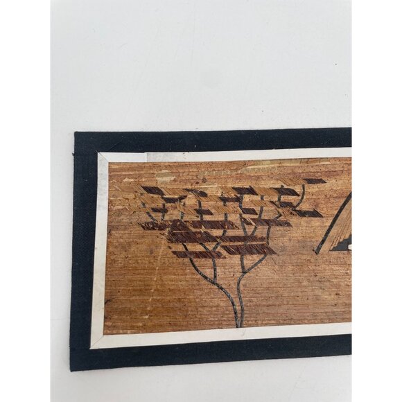 Handcrafted Kenyan Wall Art Village Scene & Maasai Figures On Cardboard Backing - Picture 9 of 10